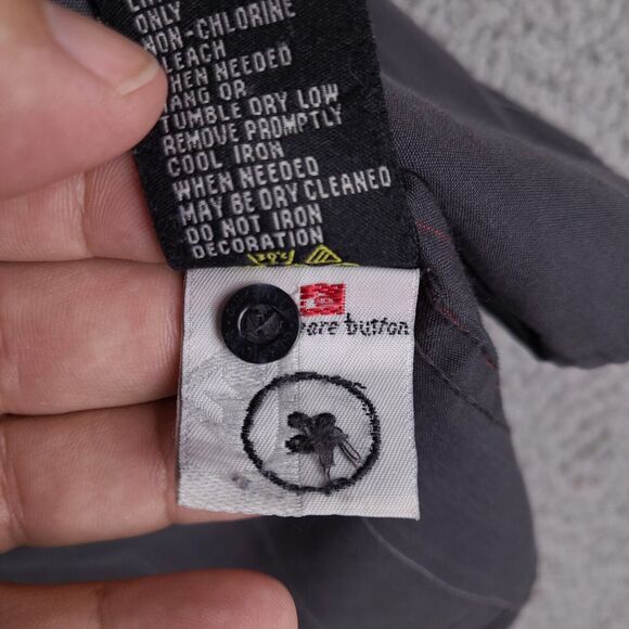 Quiksilver Shirt Mens Small Gray Striped Button Down Long Sleeve - Picture 10 of 16